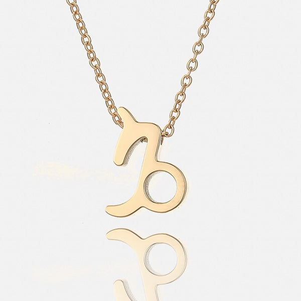 Gold Capricorn necklace details