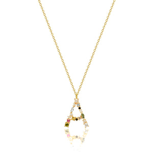 Initial necklace deals with colored stones