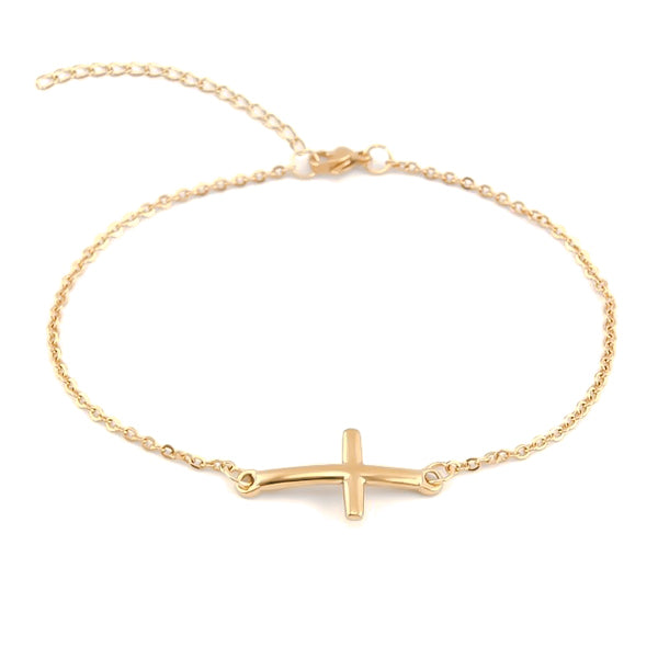 Gold cross bracelet