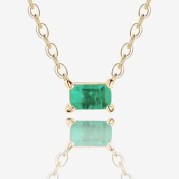 Gold Green Tourmaline bar necklace details