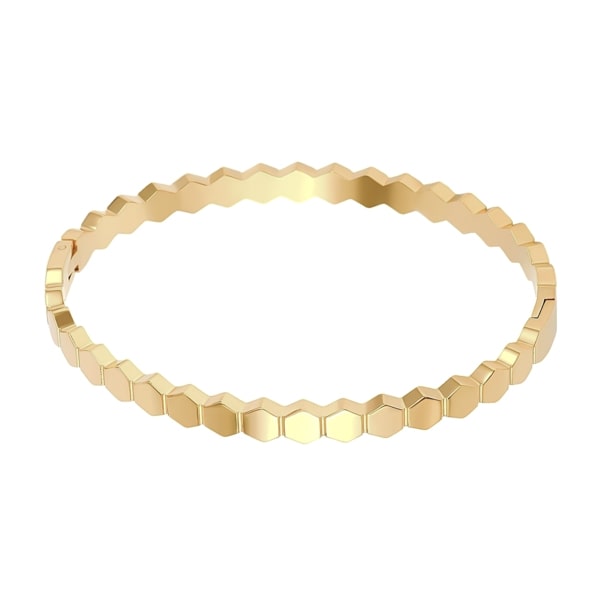 Gold hexagon bangle bracelet