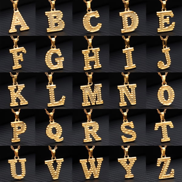 All initial letters as gold pendants
