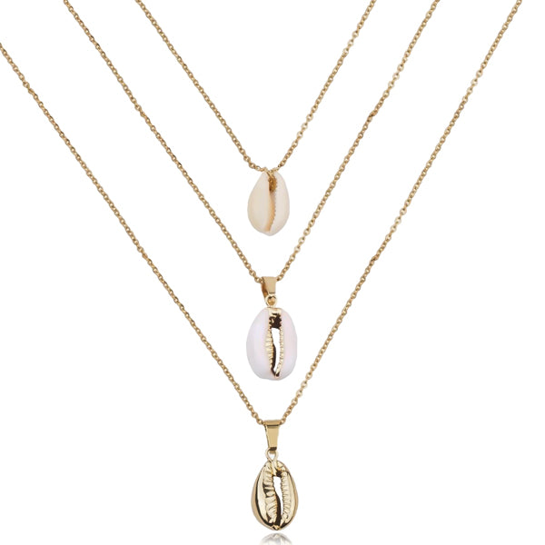 Gold layered seashell necklace