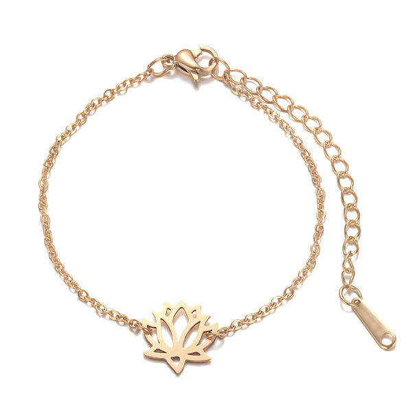 Gold lotus flower bracelet