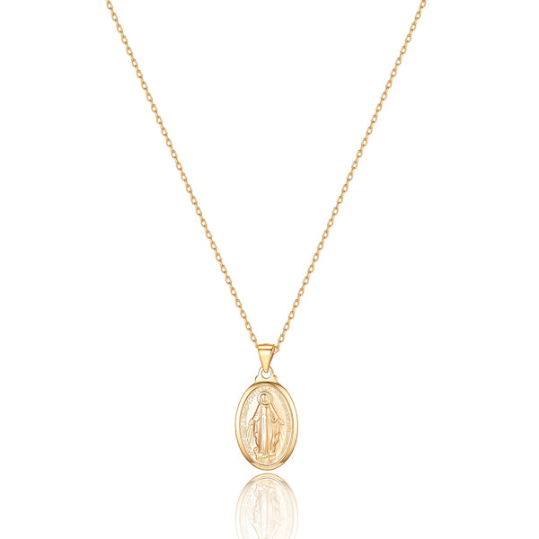 Gold Miraculous Medal necklace