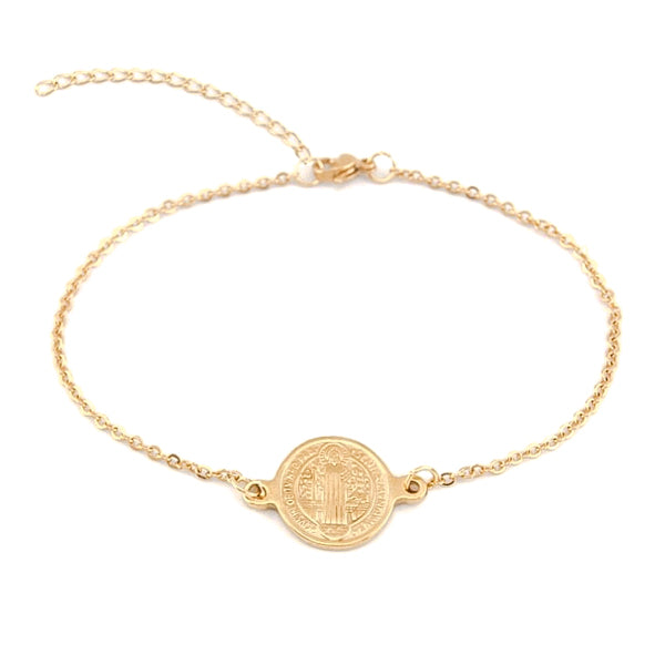 Gold Saint Benedict bracelet