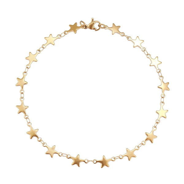 Gold star chain bracelet