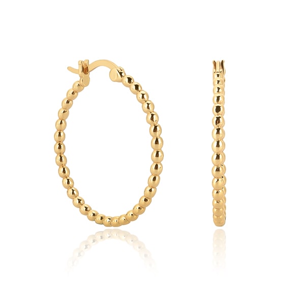Gold beaded hoop earrings