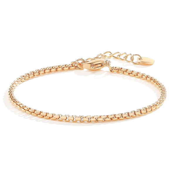 Gold box chain bracelet