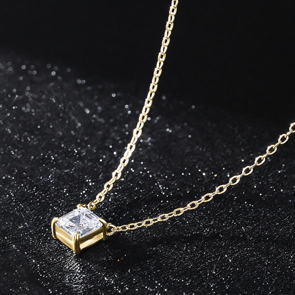 Gold square carre cut crystal necklace display