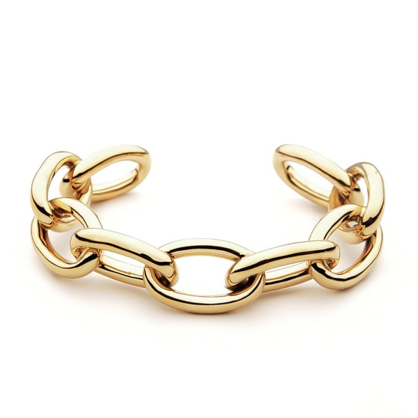 Gold chain cuff bracelet