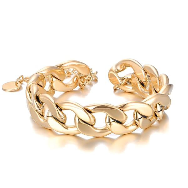 Gold chunky Cuban link chain bracelet