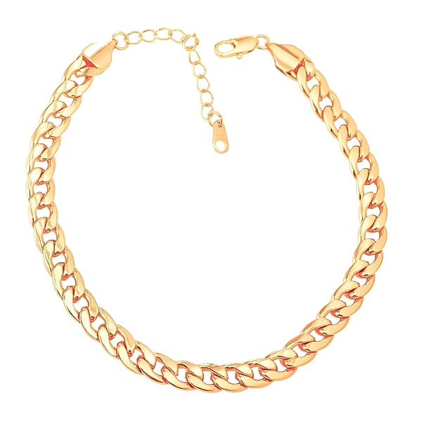 Gold Cuban link chain anklet