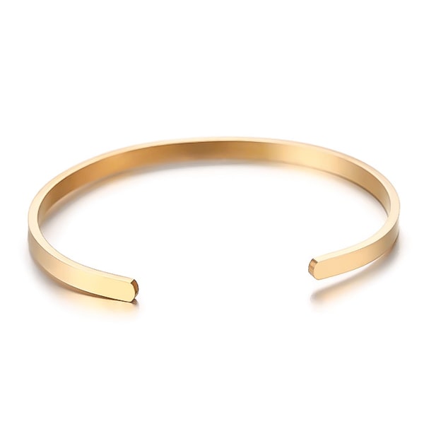 Gold cuff bracelet close up details