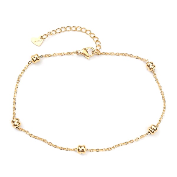 Gold dainty beaded chain anklet