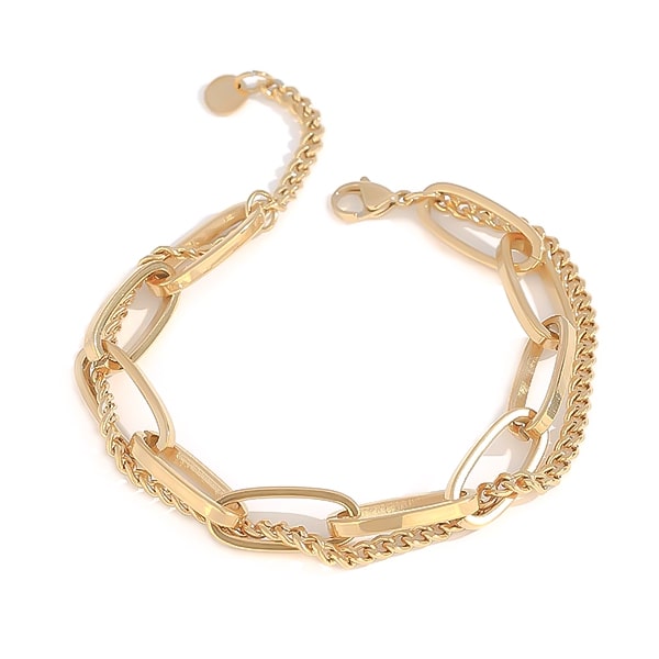 Gold dual chain bracelet
