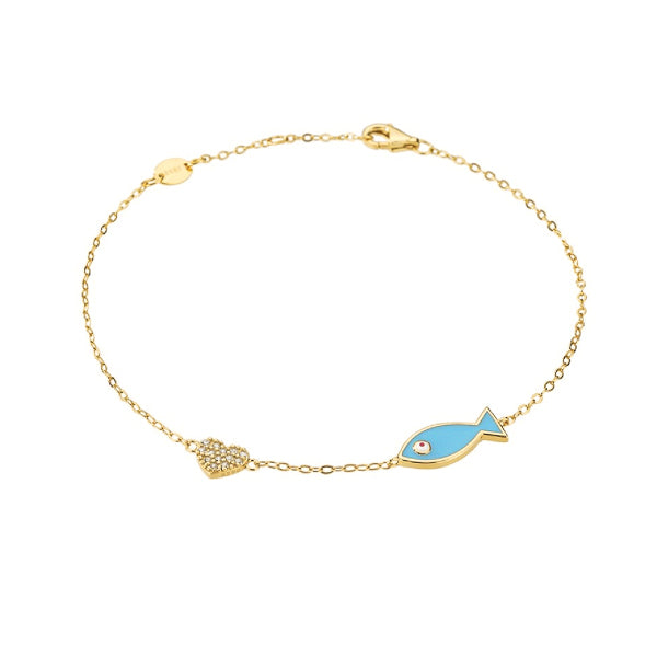 Gold vermeil fish bracelet
