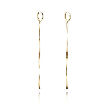 Gold Herringbone Chain Earrings