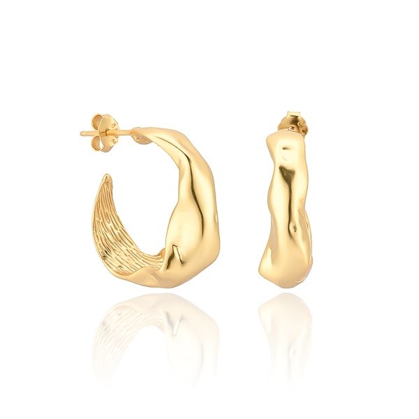 Gold irregular hoop earrings