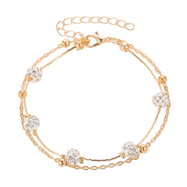 Gold layered crystal anklet