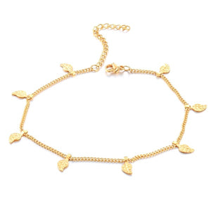 Gold Leaf Charm Anklet | Classy Women Collection