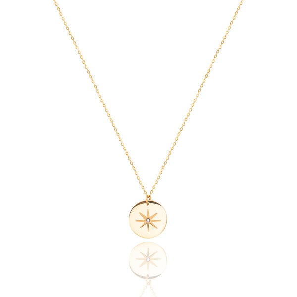 Gold north star necklace
