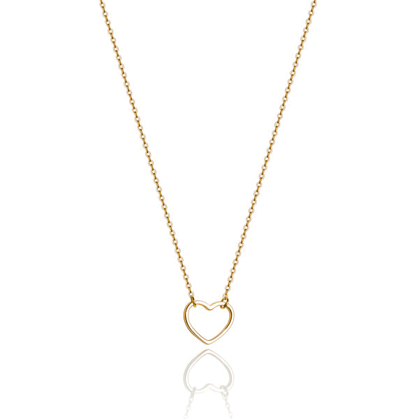 Gold open heart choker necklace