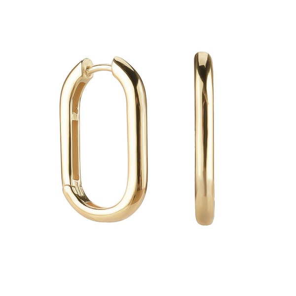 Gold oval hoop earrings