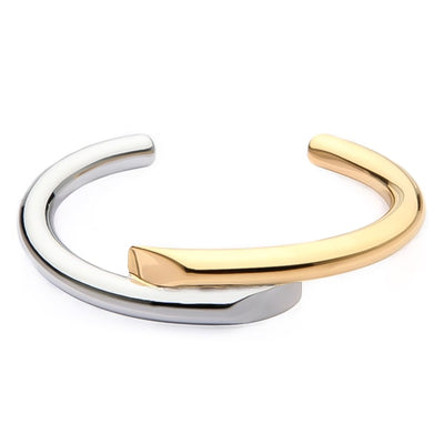 Gold silver harmony cuff bracelet