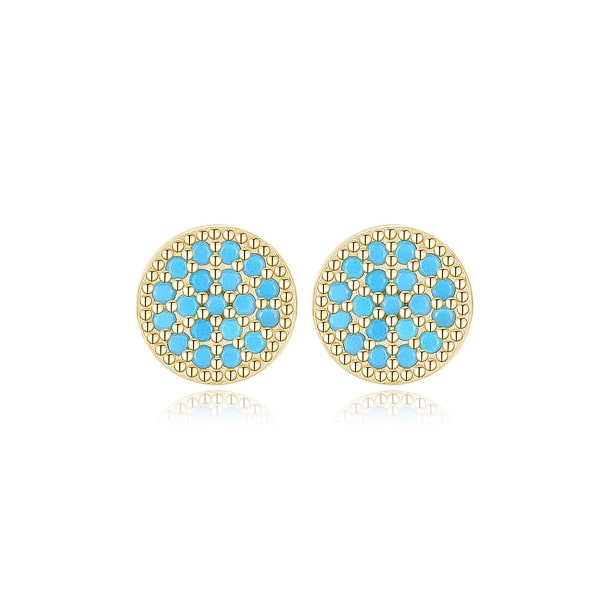 Gold turquoise stud earrings