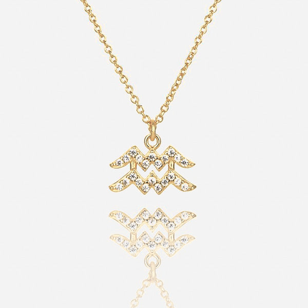 Gold vermeil Aquarius necklace details