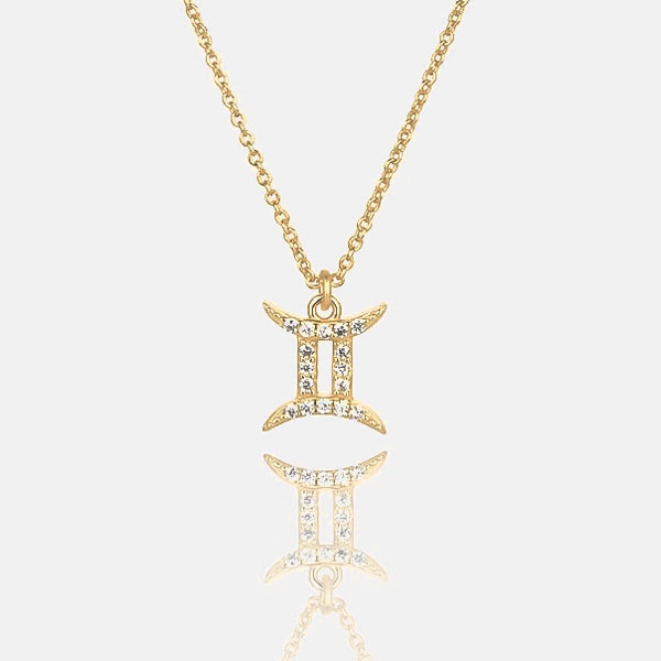 Gold vermeil Gemini necklace details