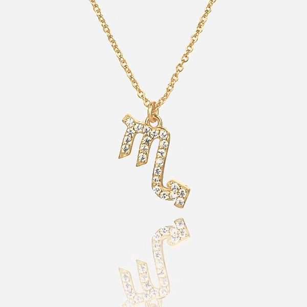 Gold vermeil Scorpio necklace display