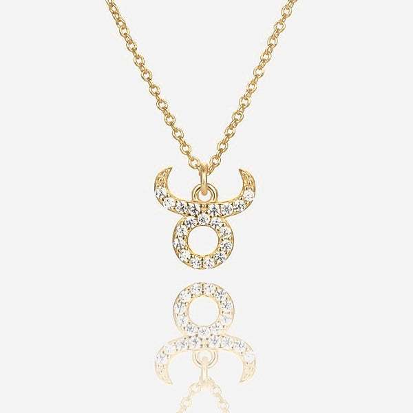 Gold vermeil Taurus necklace details