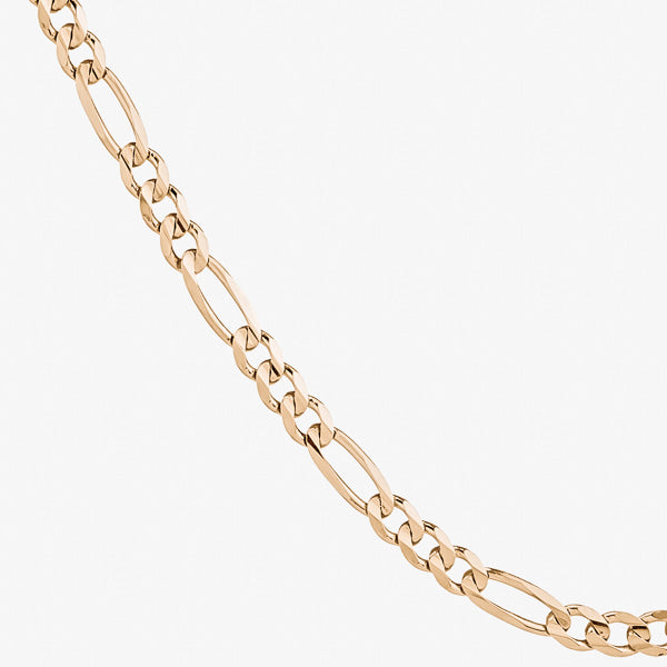 Gold vermeil figaro chain necklace details