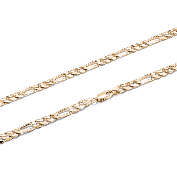 Gold vermeil figaro chain necklace display