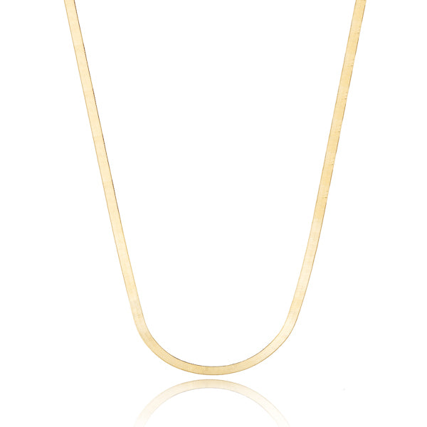 Gold vermeil herringbone chain necklace