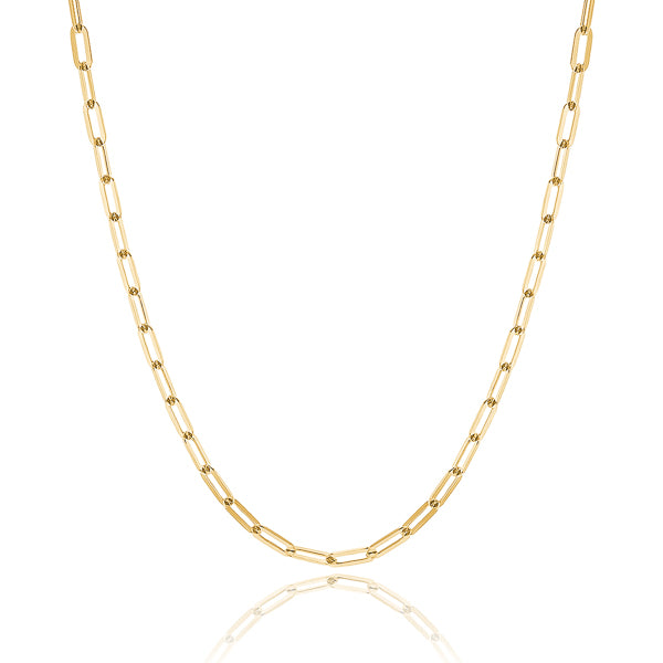 Gold Vermeil Paperclip Chain Necklace | Classy Women Collection