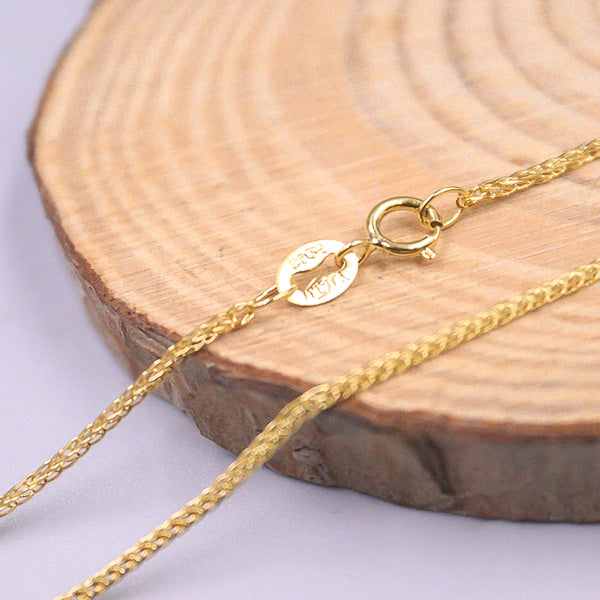 Gold vermeil wheat chain necklace details