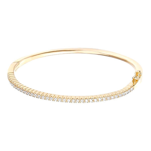 Gold zirconia bangle bracelet