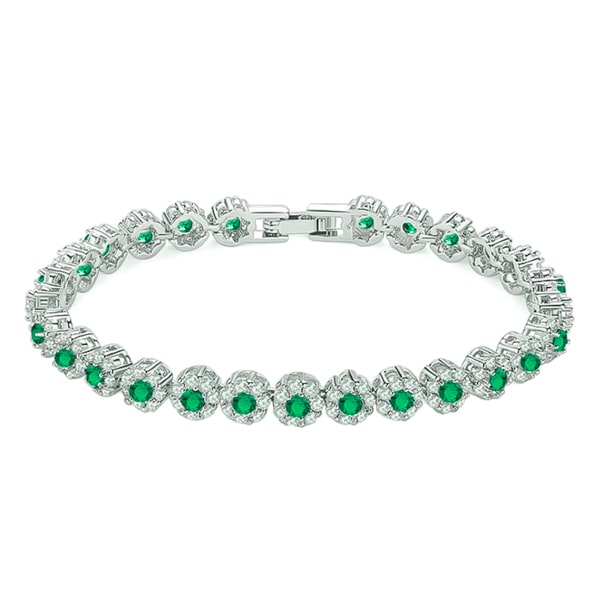 Green halo crystal bracelet