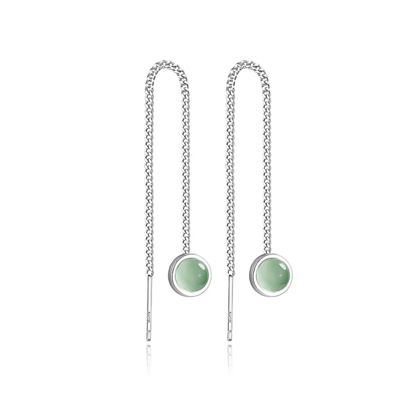 Green opal threader earrings