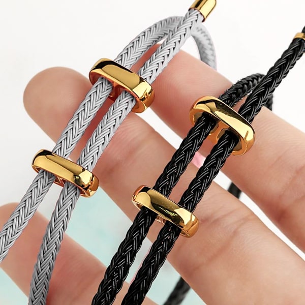 Grey elegant rope bracelet details