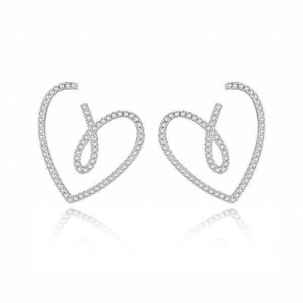 Juliet Crystal Heart Leverback Earrings by Anne Koplik