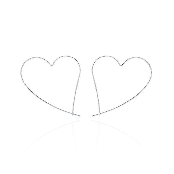 Large heart-shaped hoop earrings