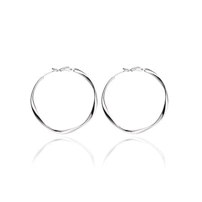 Large irregular silver hoops