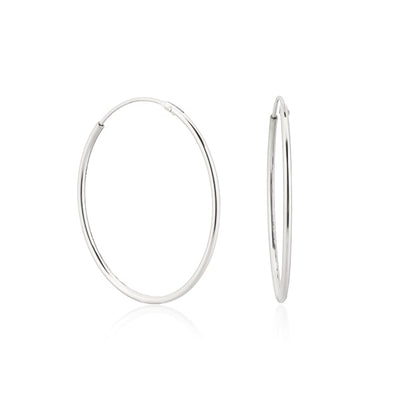 Large Thin Silver Hoop Earrings