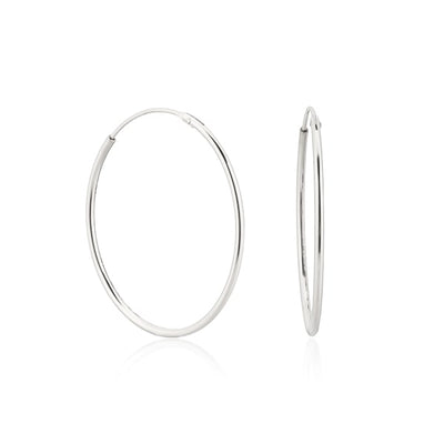 Large Thin Silver Hoop Earrings