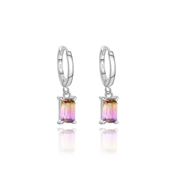 Magical gradient crystal drop hoop earrings
