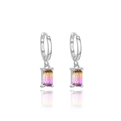 Magical Gradient Crystal Drop Hoop Earrings